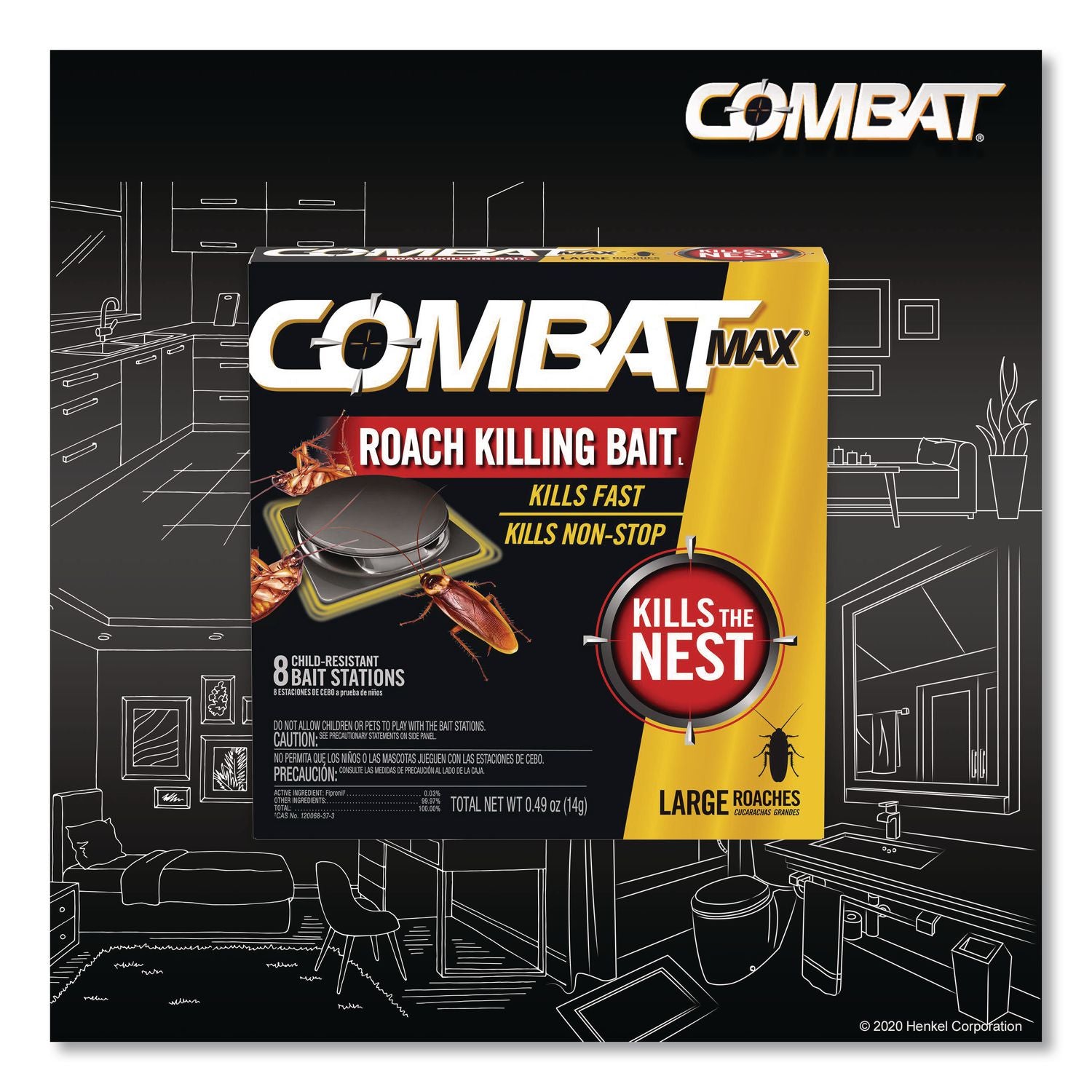 Roach Bait Insecticide, 0.49 oz Bait, 8/Pack, 12 Packs/Carton