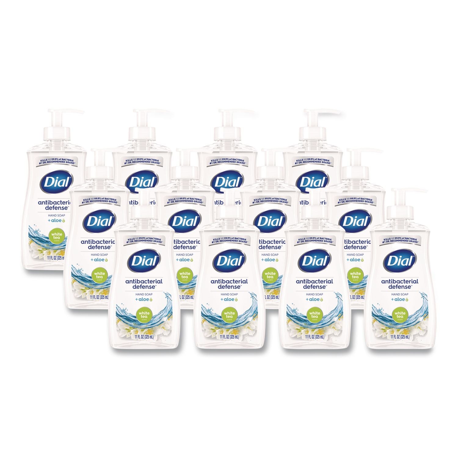 Antibacterial Liquid Hand Soap, White Tea Scent, 11 oz Pump Bottle, 12/Carton