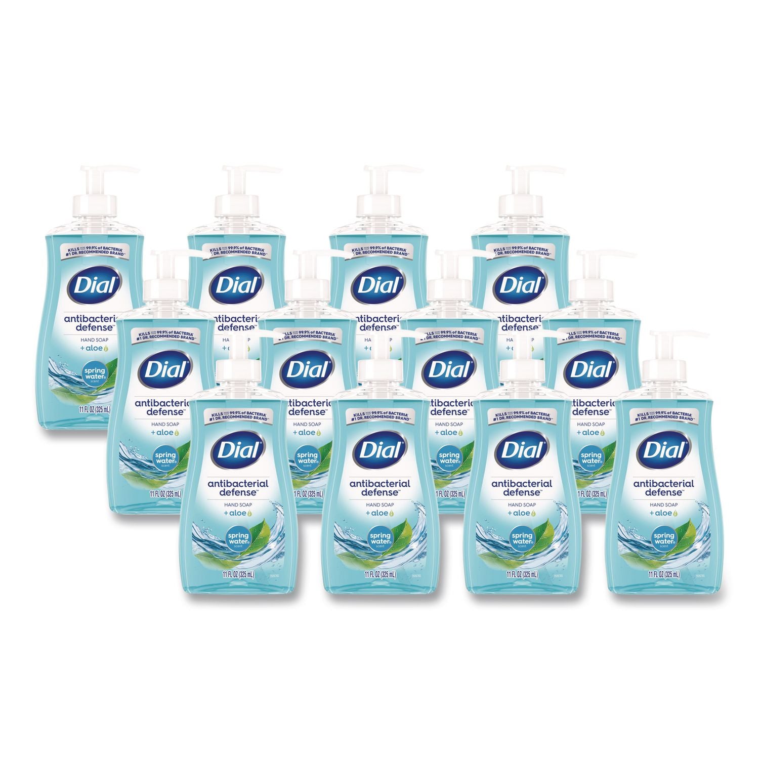 Antibacterial Liquid Hand Soap, Spring Water, 11 oz Pump Bottle, 12/Carton