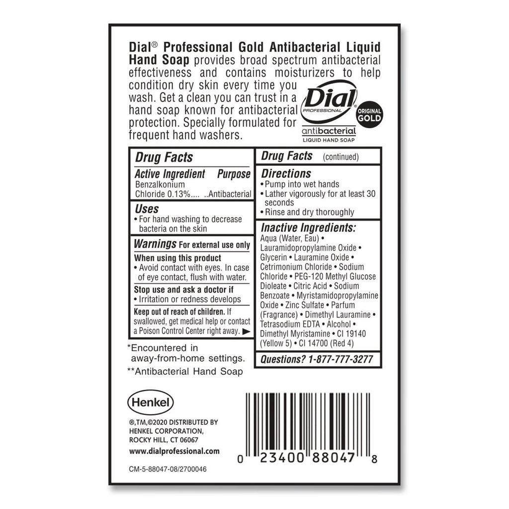 Gold Antibacterial Liquid Hand Soap, Floral, 1 gal, 4/Carton