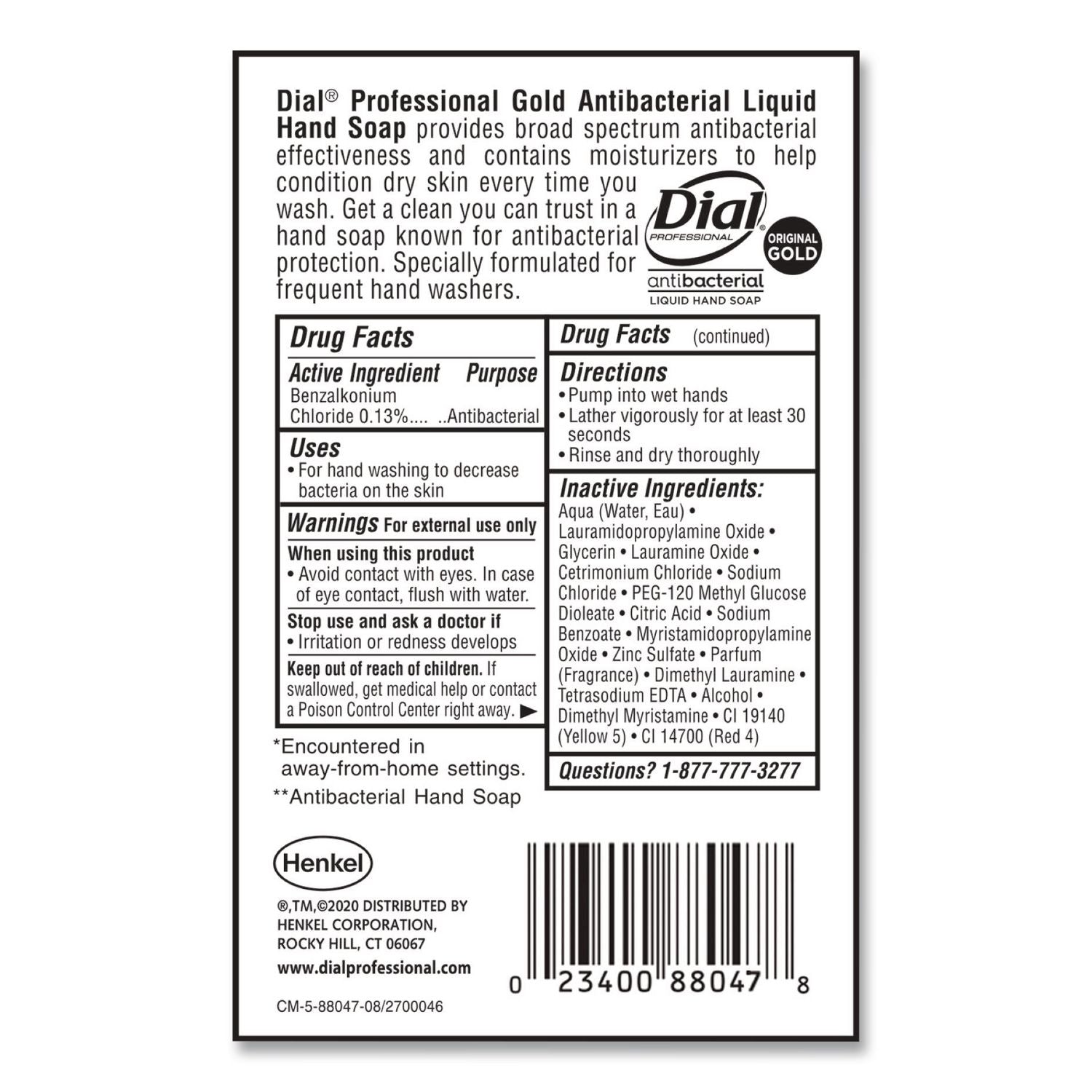 Gold Antibacterial Liquid Hand Soap, Floral, 1 gal, 4/Carton