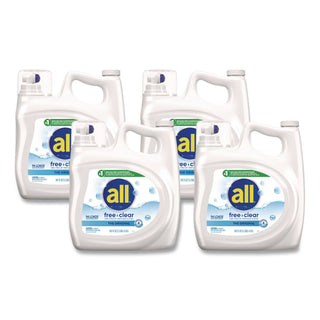 Ultra Free Clear Liquid Detergent, Unscented, 141 oz Bottle, 4/Carton
