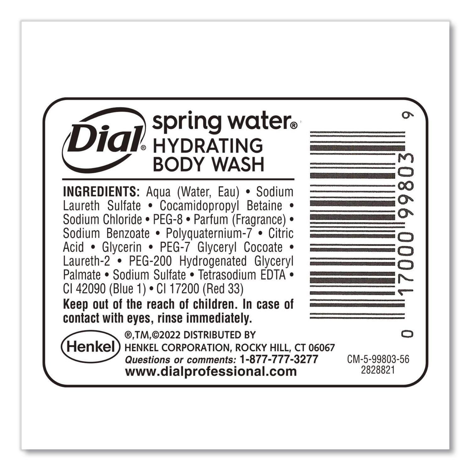 Body Wash Refill for Versa Dispenser, Spring Water, 15 oz