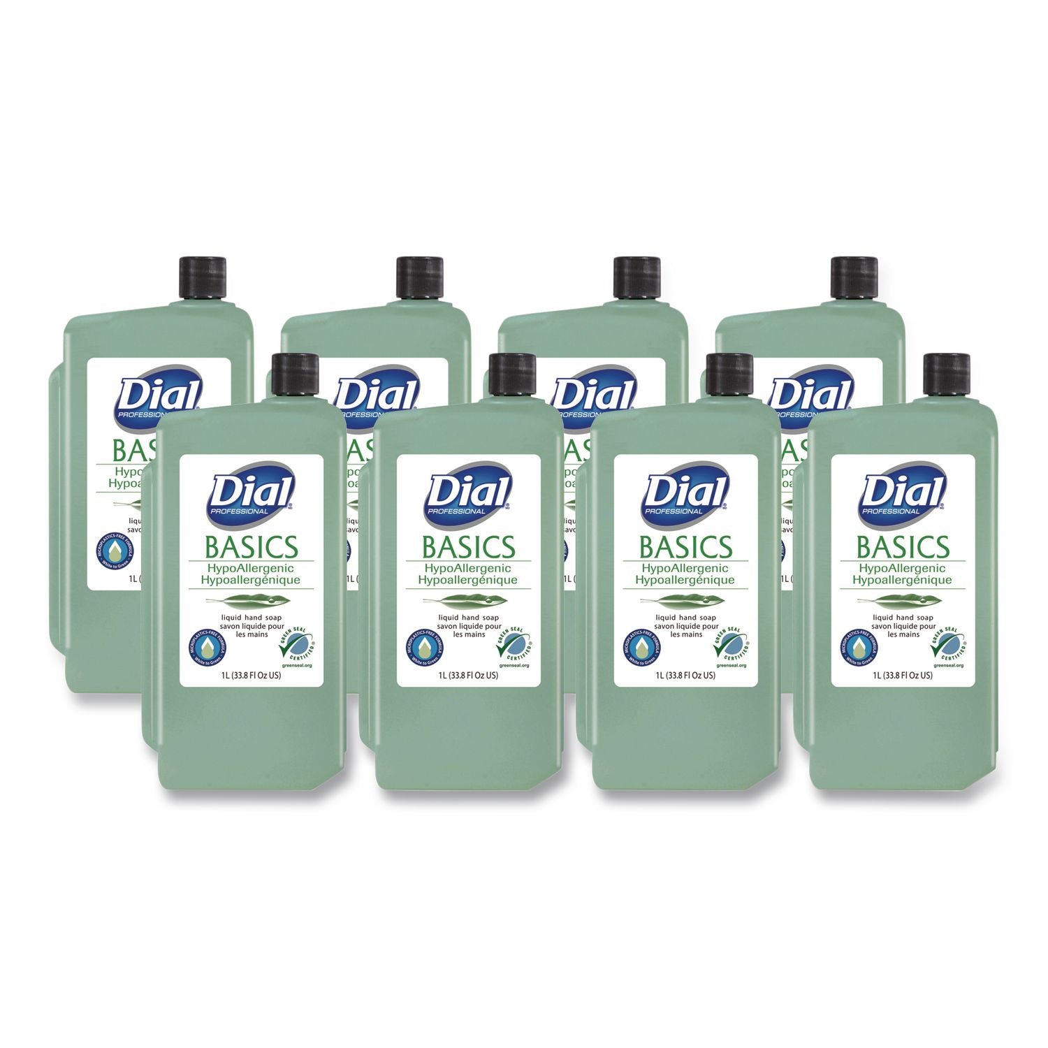 Basics MP Free Liquid Hand Soap, Unscented, 1 L Refill Bottle, 8/Carton