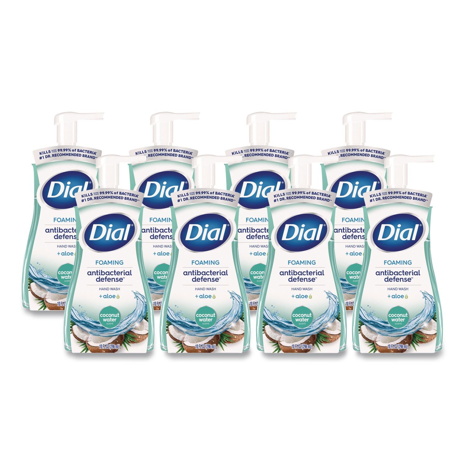 Antibacterial Foaming Hand Wash, Coconut Water, 10 oz, 8/Carton