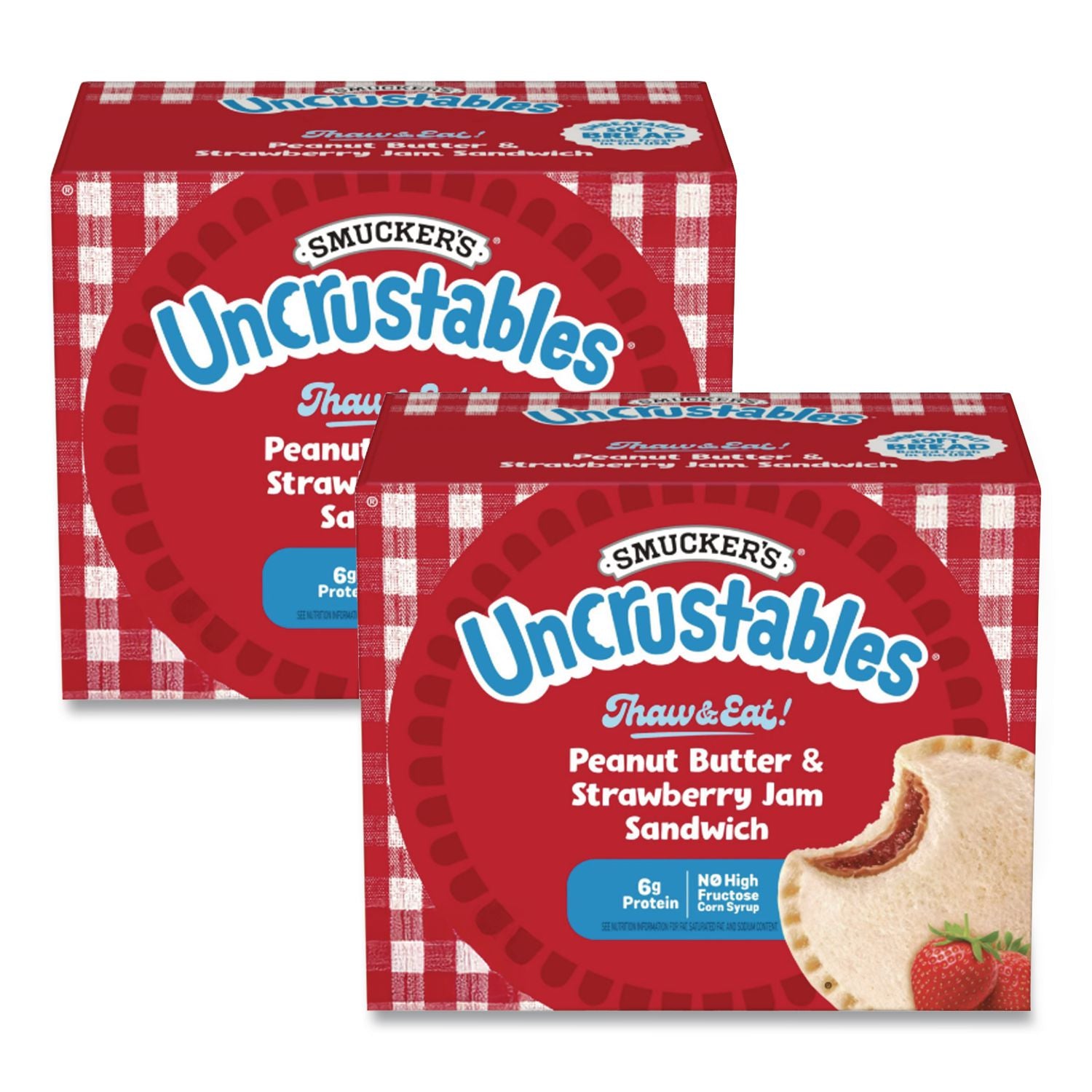 UNCRUSTABLES Soft Bread Sandwiches, Strawberry Jam, 2 oz, 10/Box, 2 Boxes/Carton, Ships in 1-3 Business Days