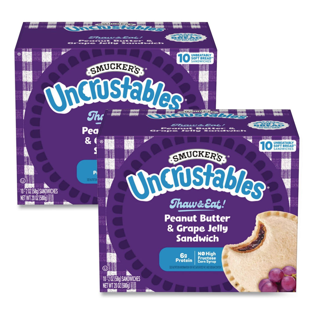 UNCRUSTABLES Soft Bread Sandwiches, Grape Jelly, 2 oz, 10/Box, 2 Boxes/Carton, Ships in 1-3 Business Days