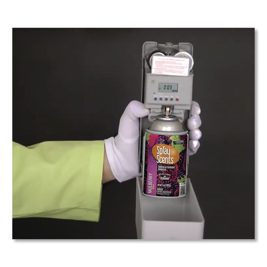Champion Sprayon SPRAYScents Metered Air Freshener Refill, Mulberry, 7 oz Aerosol Spray, 12/Carton