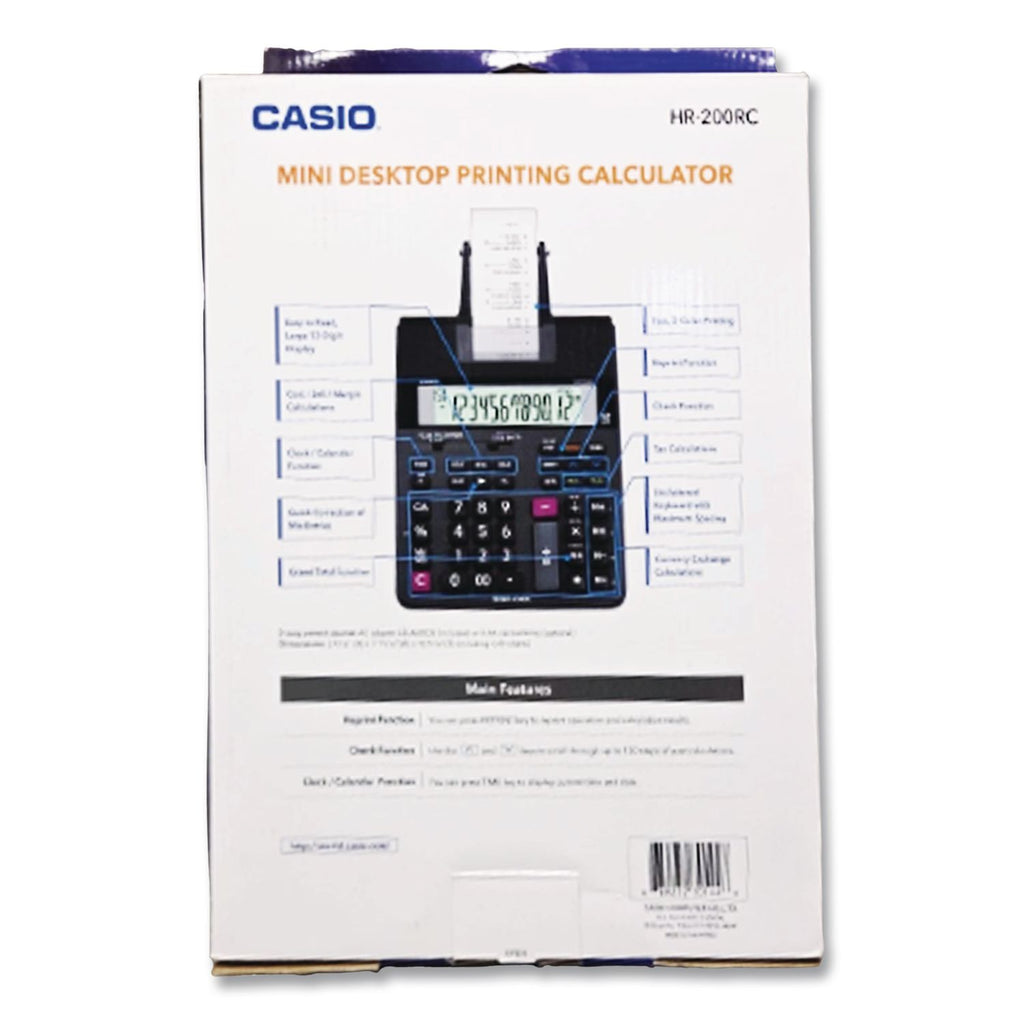 HR200RC Printing Calculator, Black/Red Print, 2.4 Lines/Sec