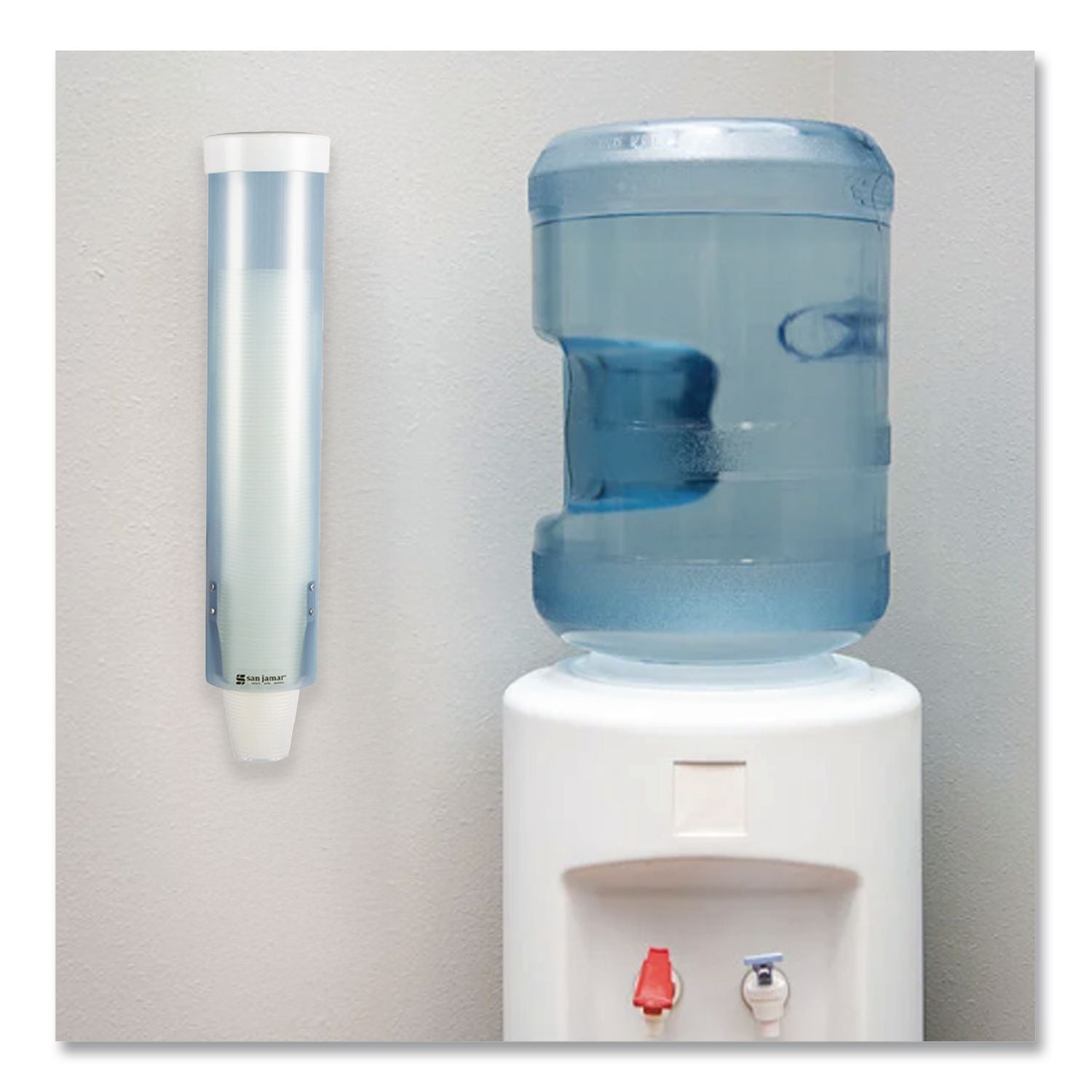 Adjustable Frosted Water Cup Dispenser, For 4 oz to 10 oz Cups, Blue