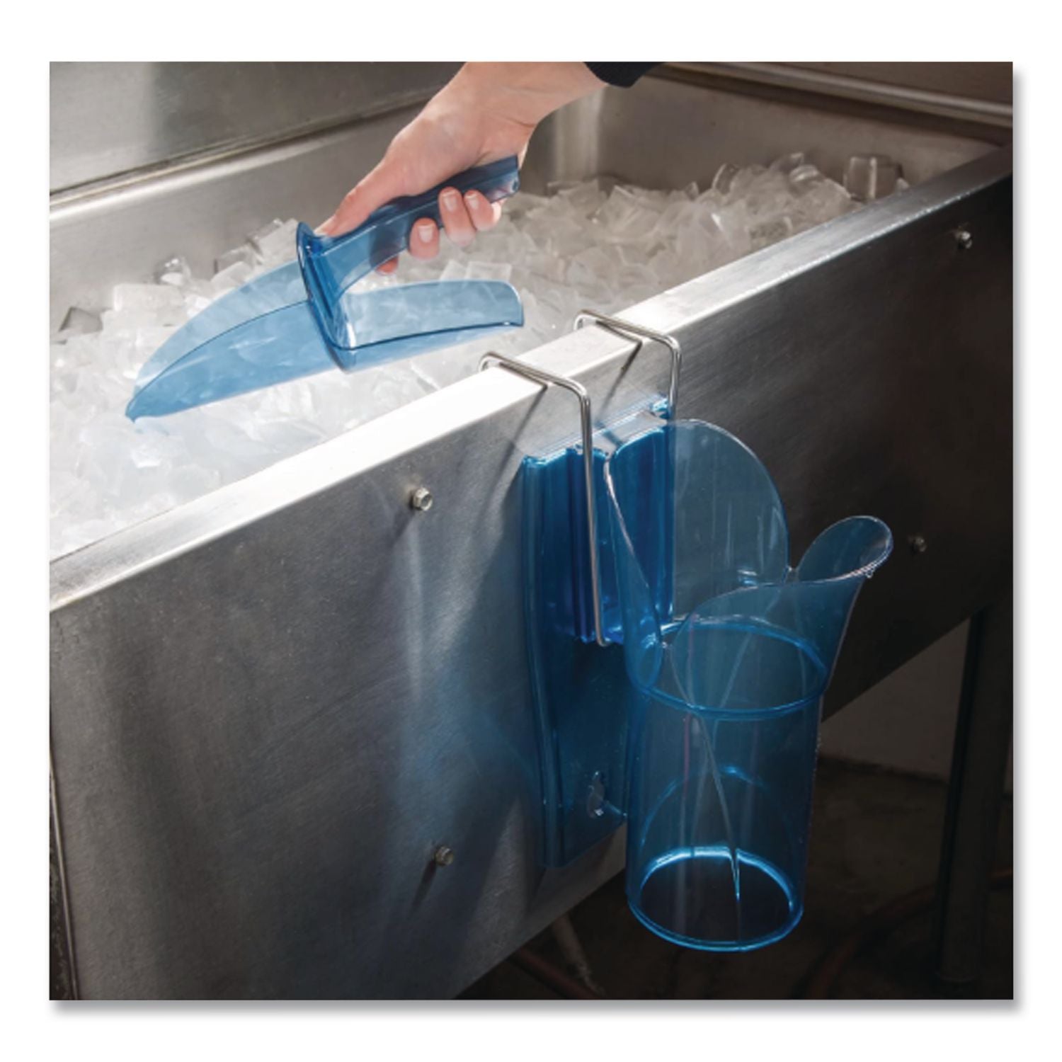 Saf-T-Scoop and Guardian System for Ice Machines, 6-10 oz, Transparent Blue