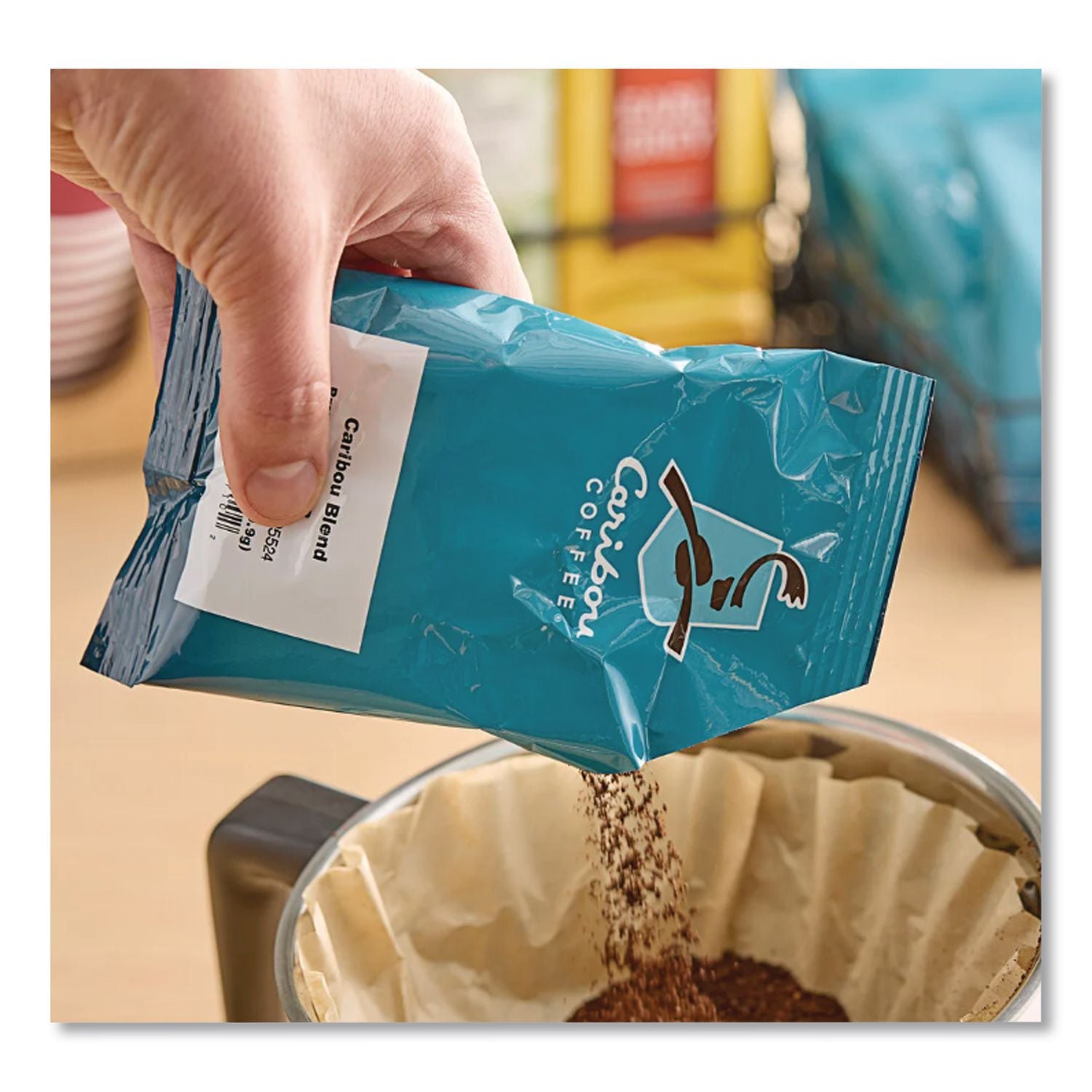 Caribou Blend Ground Coffee, 2.5 oz, 18/Carton