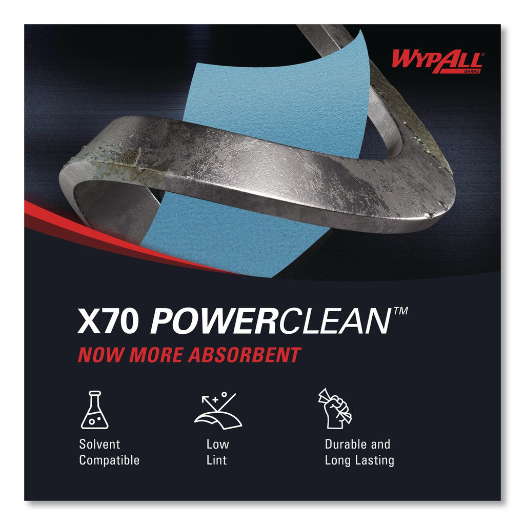 X70 Cloths, Jumbo Roll, 12.4 x 12.2, Blue, 870/Roll