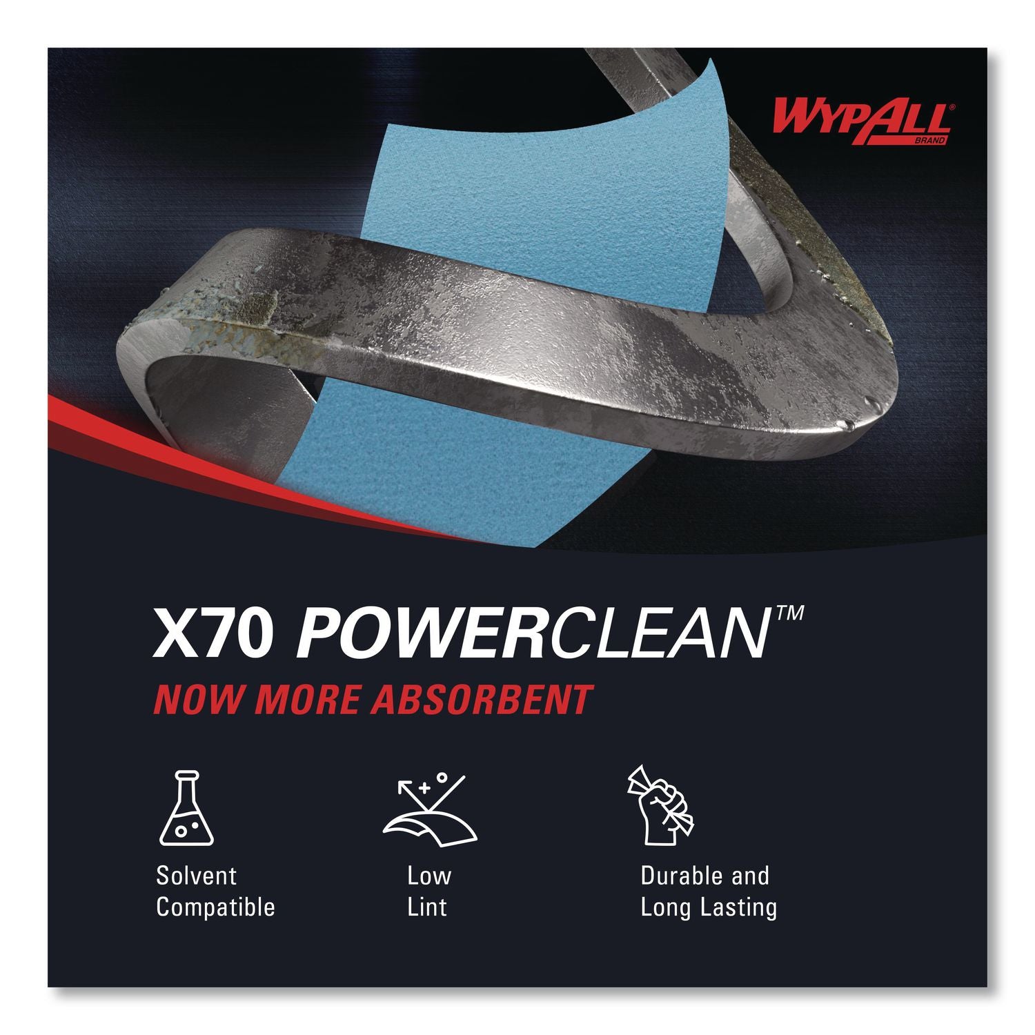 X70 Cloths, Jumbo Roll, 12.4 x 12.2, Blue, 870/Roll