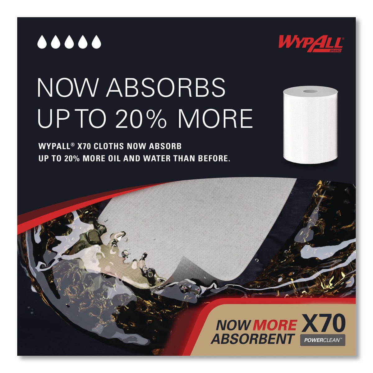 X70 Cloths, Center-Pull, 9.8 x 12.2, White, 275/Roll, 3 Rolls/Carton
