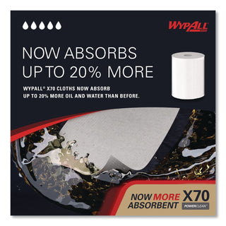X70 Cloths, Center-Pull, 9.8 x 12.2, White, 275/Roll, 3 Rolls/Carton