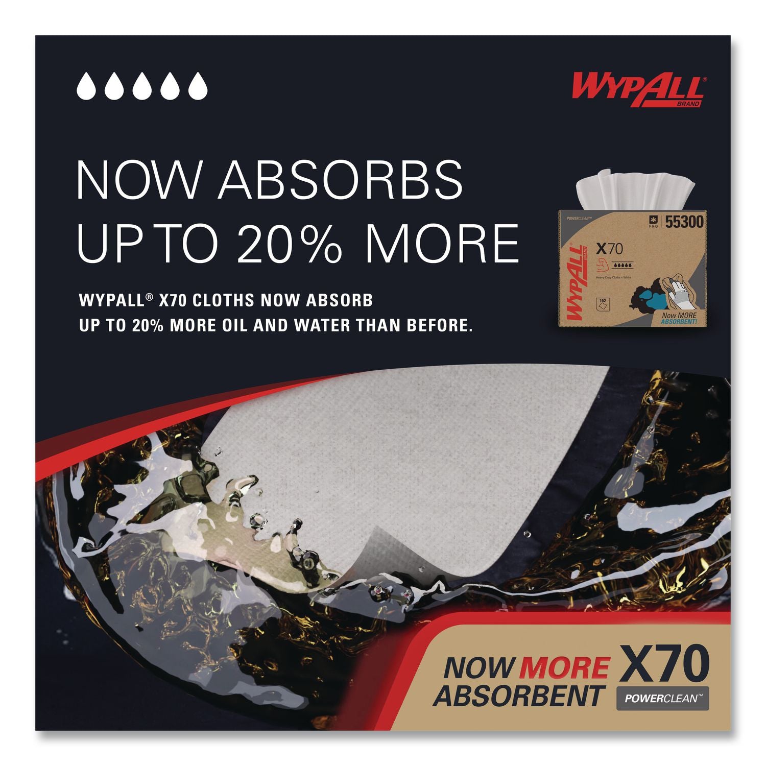 X70 Cloths, 12.5 x 16.8, White 200/Carton