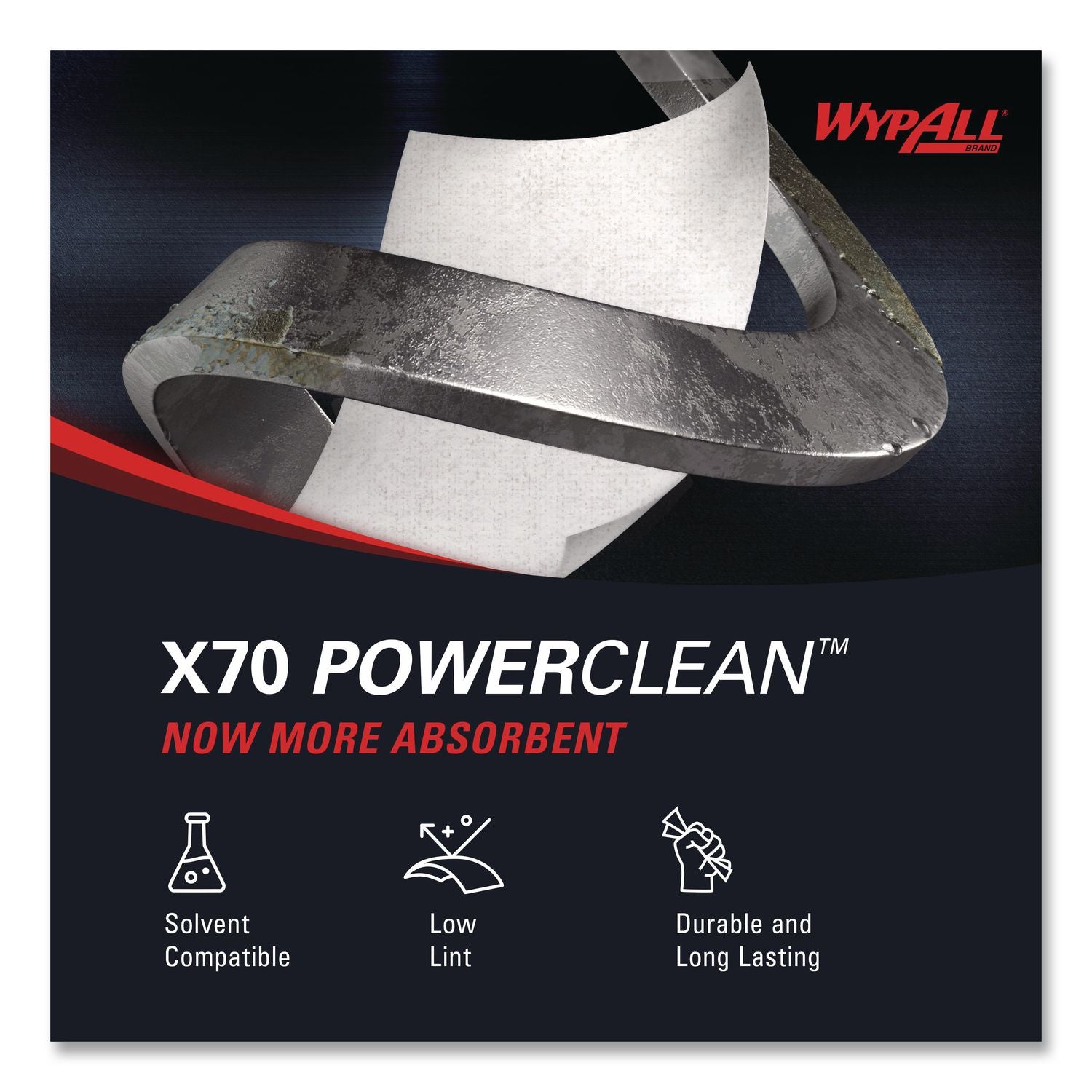 X70 Wipers in a Bucket Refills, No Bucket, 13 x 10, White, 220/Rolls, 3 Rolls/Carton
