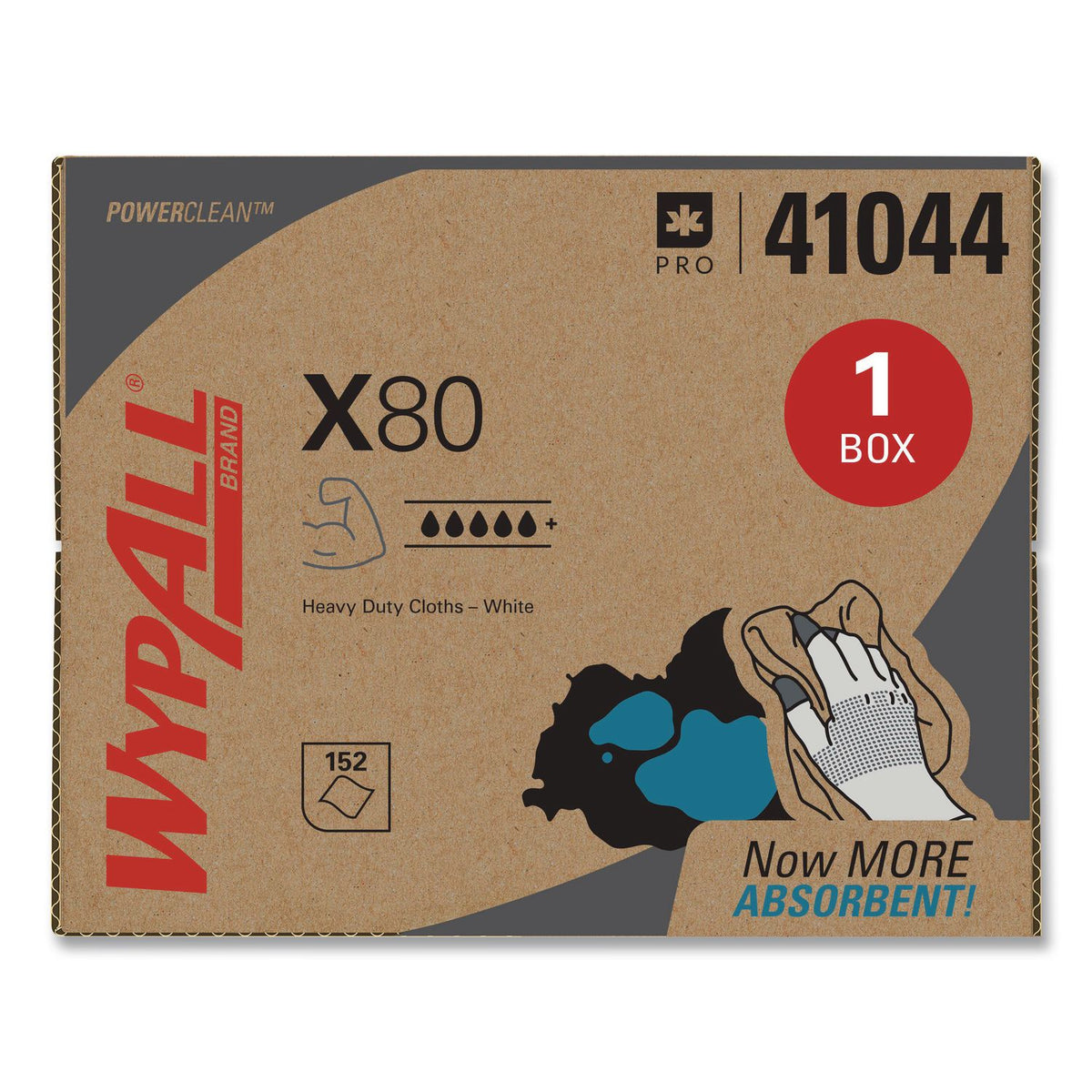 X80 Cloths, HYDROKNIT, BRAG Box, 11.1 x 16.8, White, 160/Carton