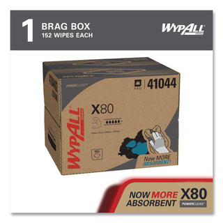 X80 Cloths, HYDROKNIT, BRAG Box, 11.1 x 16.8, White, 160/Carton