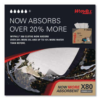 X80 Cloths, HYDROKNIT, BRAG Box, 11.1 x 16.8, White, 160/Carton