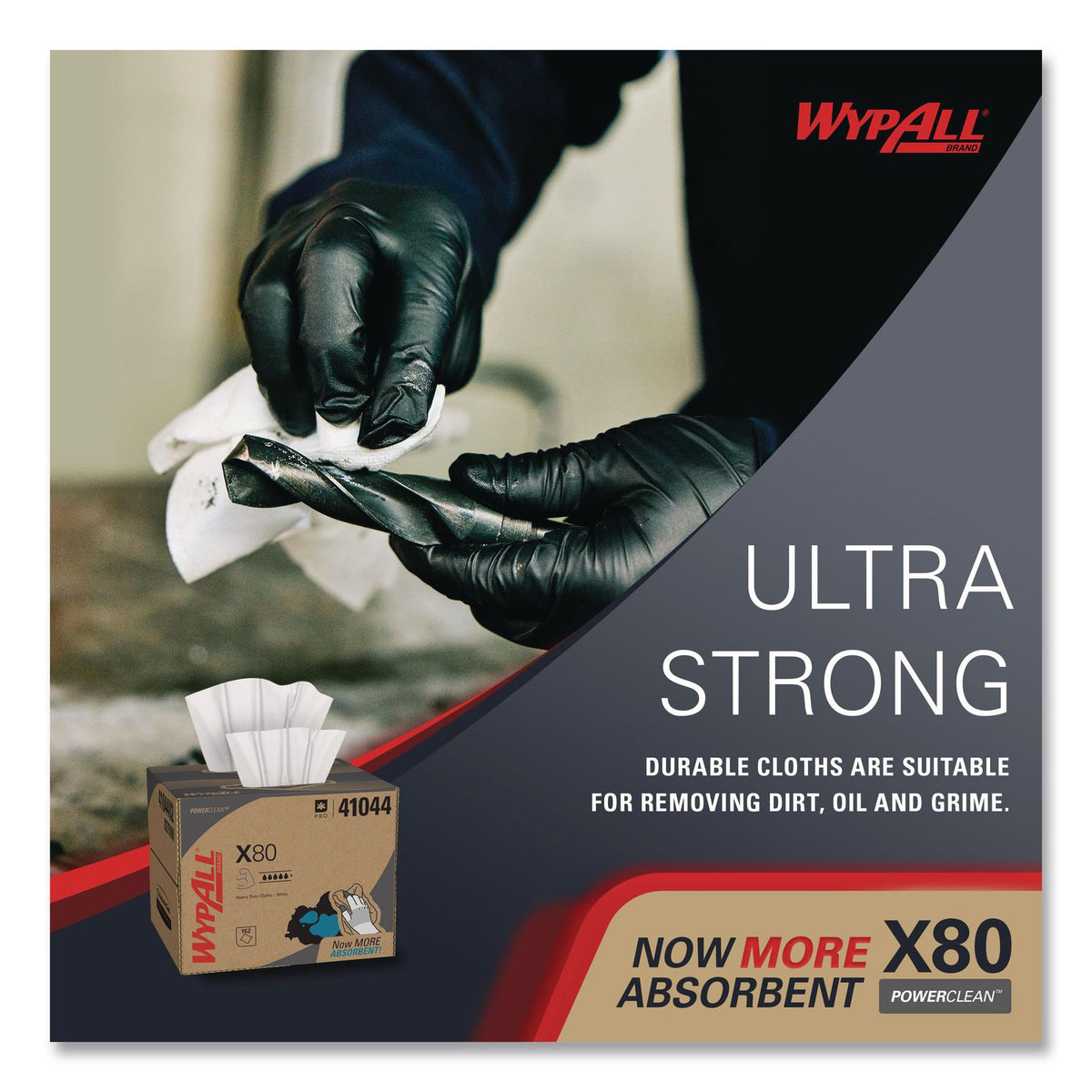 X80 Cloths, HYDROKNIT, BRAG Box, 11.1 x 16.8, White, 160/Carton