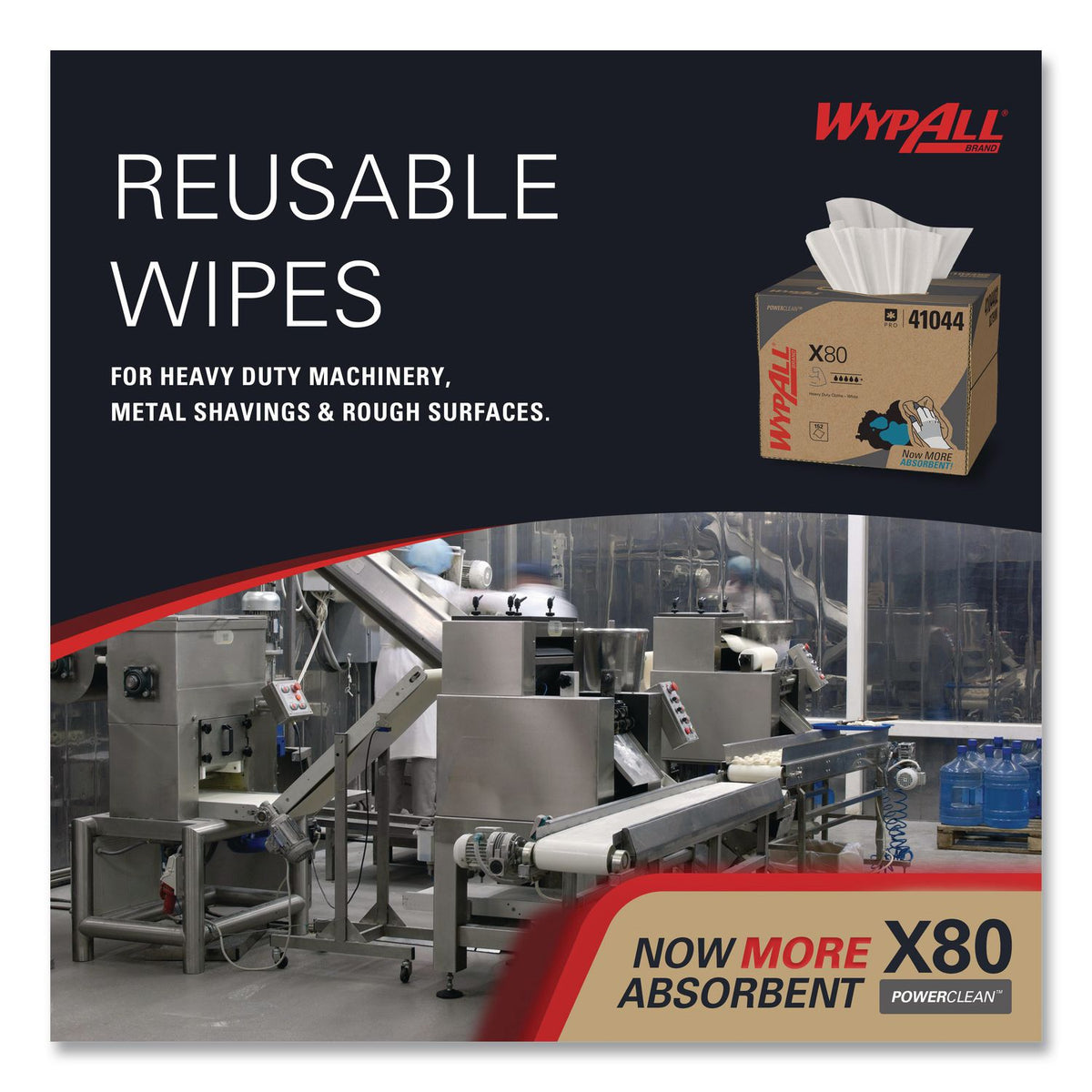 X80 Cloths, HYDROKNIT, BRAG Box, 11.1 x 16.8, White, 160/Carton