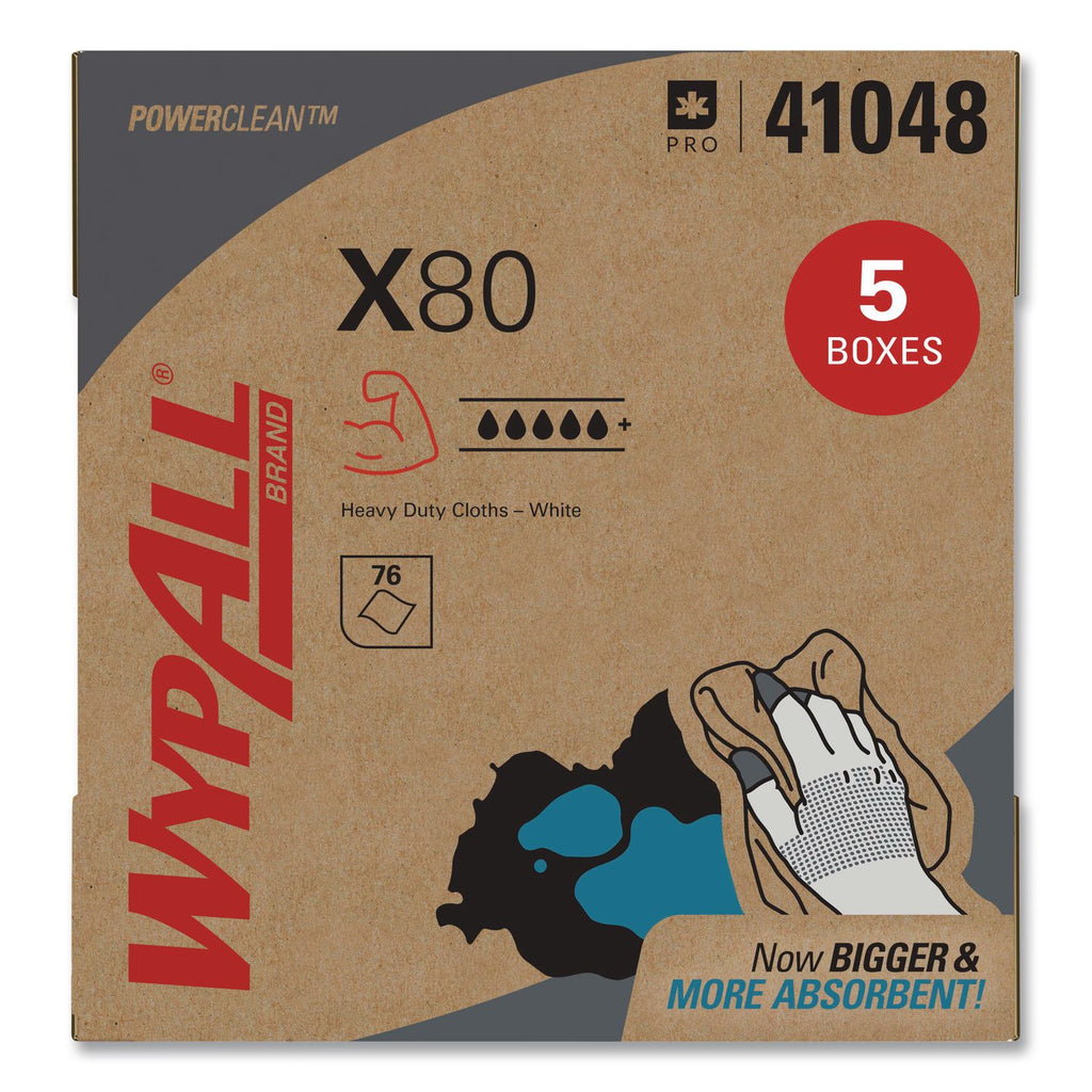 X80 Cloths, HYDROKNIT, POP-UP Box, 8.34 x 16.8, White, 80/Box, 5 Boxes/Carton