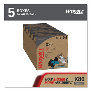 X80 Cloths, HYDROKNIT, POP-UP Box, 8.34 x 16.8, White, 80/Box, 5 Boxes/Carton