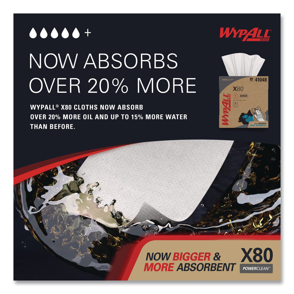 X80 Cloths, HYDROKNIT, POP-UP Box, 8.34 x 16.8, White, 80/Box, 5 Boxes/Carton