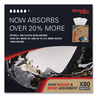 X80 Cloths, HYDROKNIT, POP-UP Box, 8.34 x 16.8, White, 80/Box, 5 Boxes/Carton