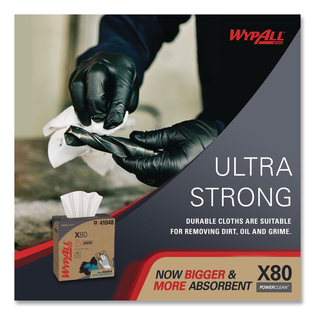 X80 Cloths, HYDROKNIT, POP-UP Box, 8.34 x 16.8, White, 80/Box, 5 Boxes/Carton
