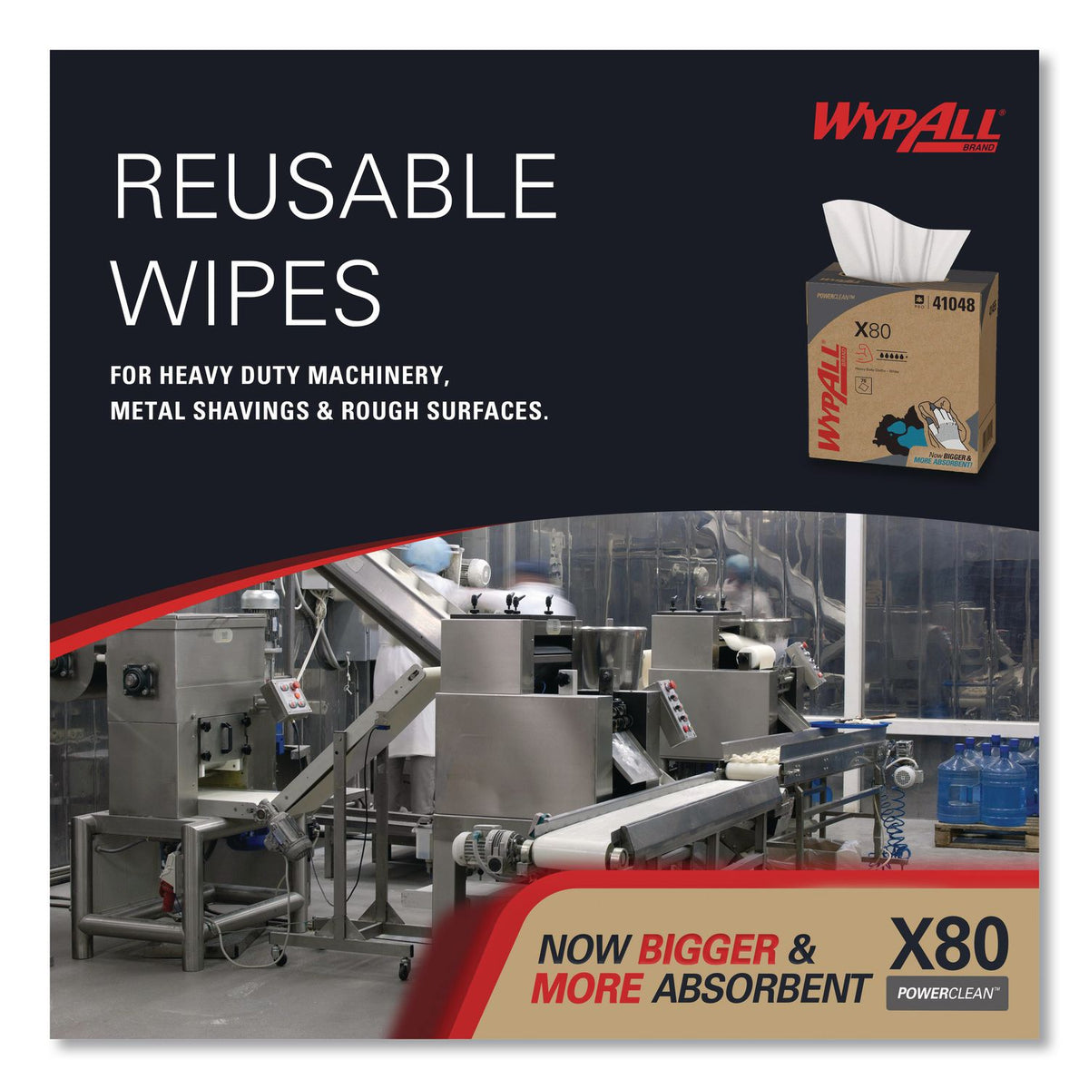 X80 Cloths, HYDROKNIT, POP-UP Box, 8.34 x 16.8, White, 80/Box, 5 Boxes/Carton