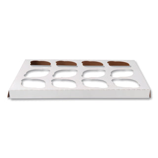 Cupcake Holder Inserts, 12-Cupcake Holder, 9.88 x 13.88 x 0.88, White/Kraft, Paper, 200/Carton