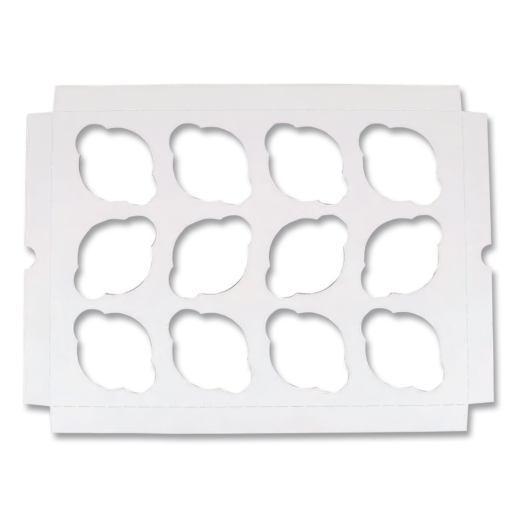 Cupcake Holder Inserts, 12-Cupcake Holder, 9.88 x 13.88 x 0.88, White/Kraft, Paper, 200/Carton