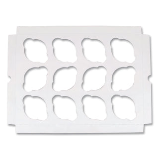 Cupcake Holder Inserts, 12-Cupcake Holder, 9.88 x 13.88 x 0.88, White/Kraft, Paper, 200/Carton