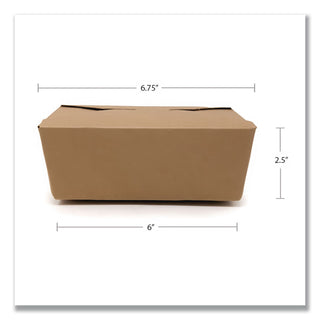 ChampPak Carryout Boxes, #4, 7.75 x 5.5 x 3.5, Kraft, Paper, 160/Carton