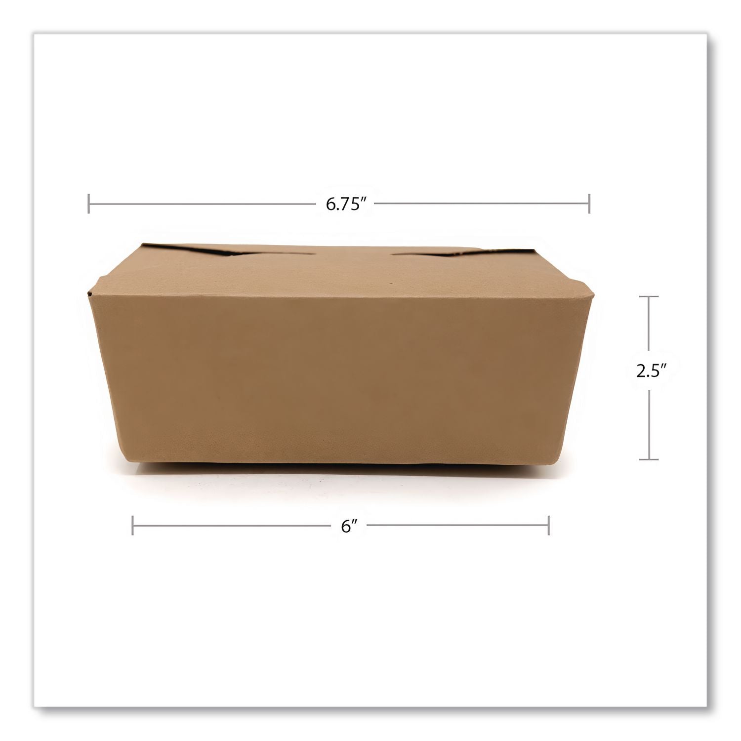 ChampPak Carryout Boxes, #8, 6 x 4.75 x 2.5, Kraft, Paper, 300/Carton