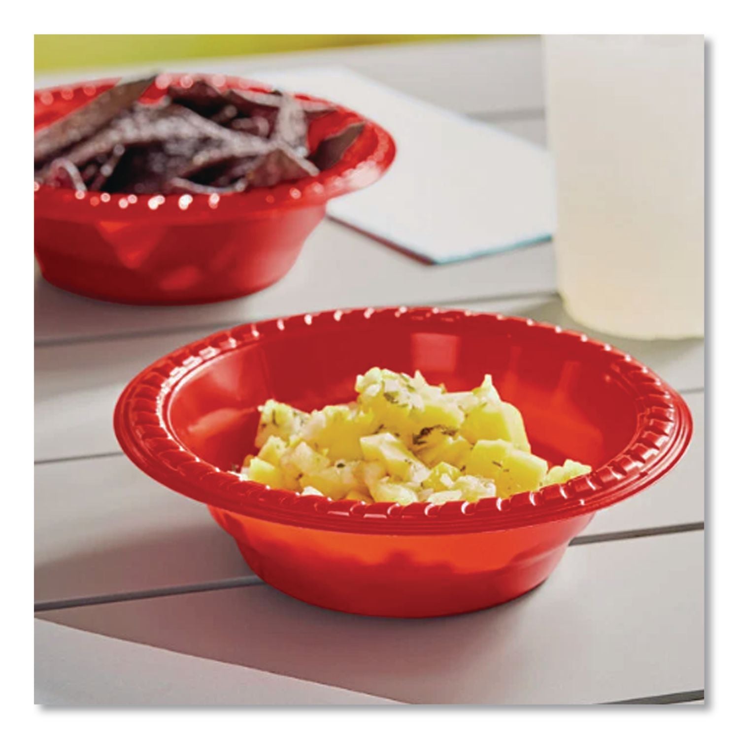 Party Plastic Premium Dinnerware, Bowl, 12 oz, White, 25/Pack