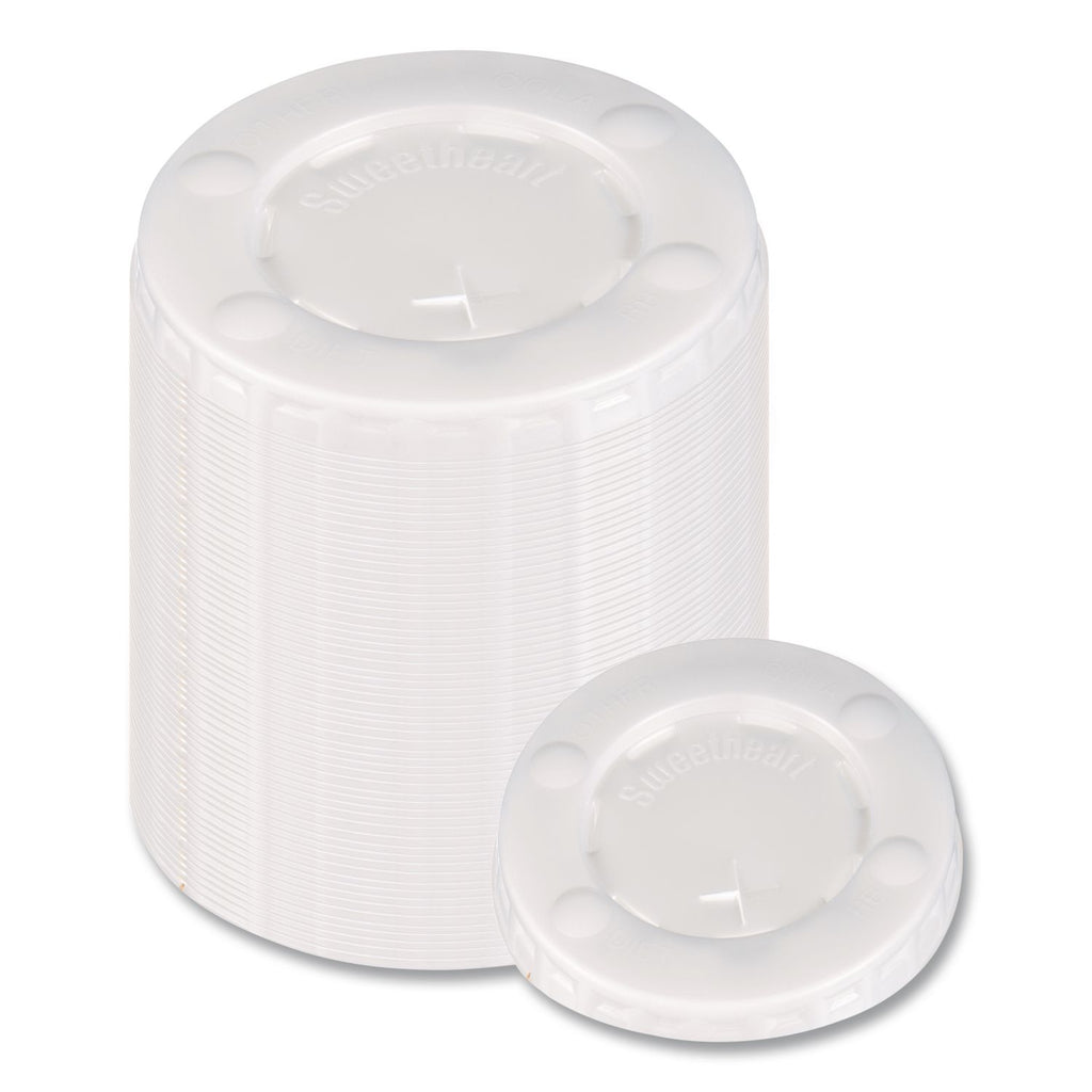 Straw-Slot Cold Cup Lids, Fits 10 oz Cups, Clear, 100/Pack