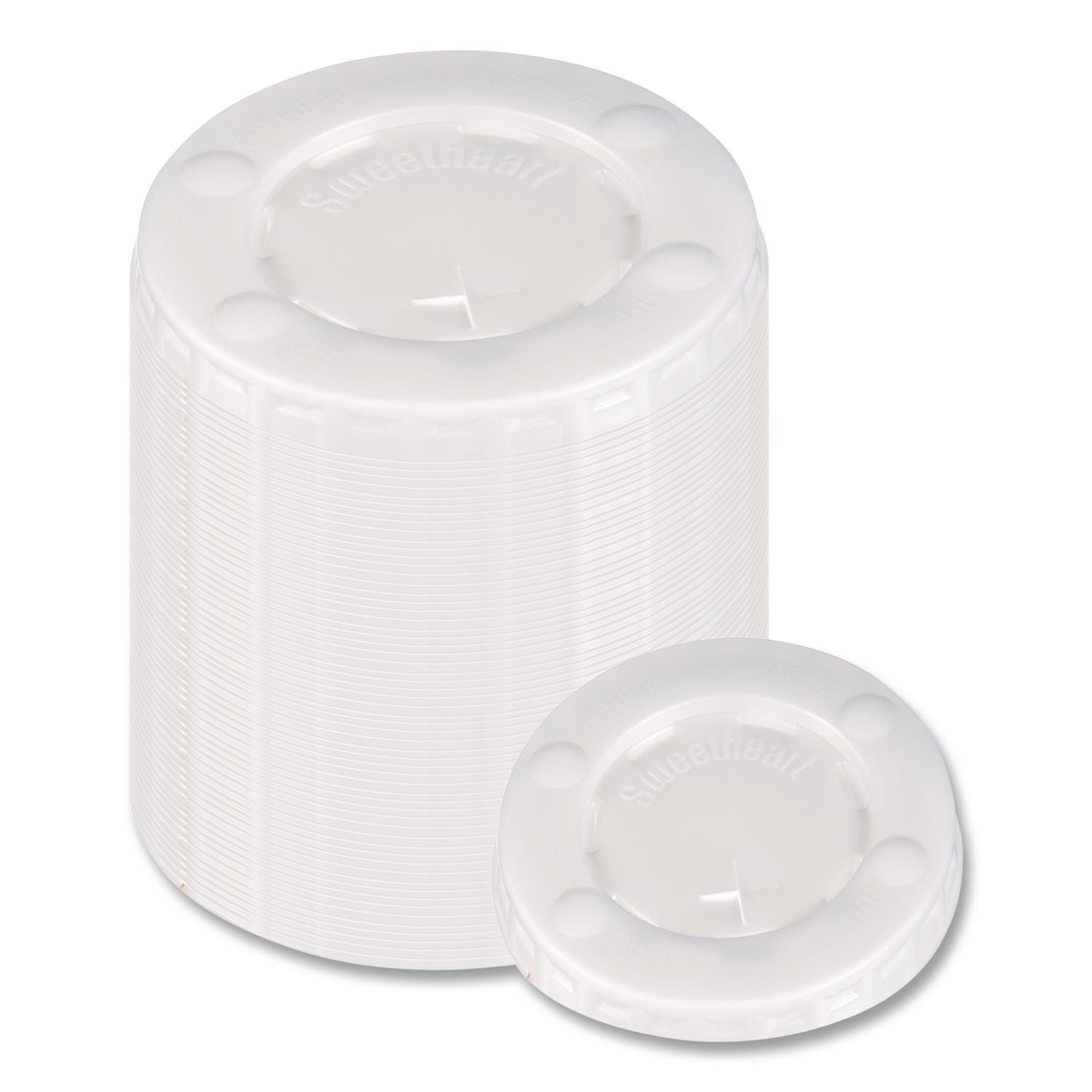 Straw-Slot Cold Cup Lids, Fits 10 oz Cups, Clear, 100/Pack