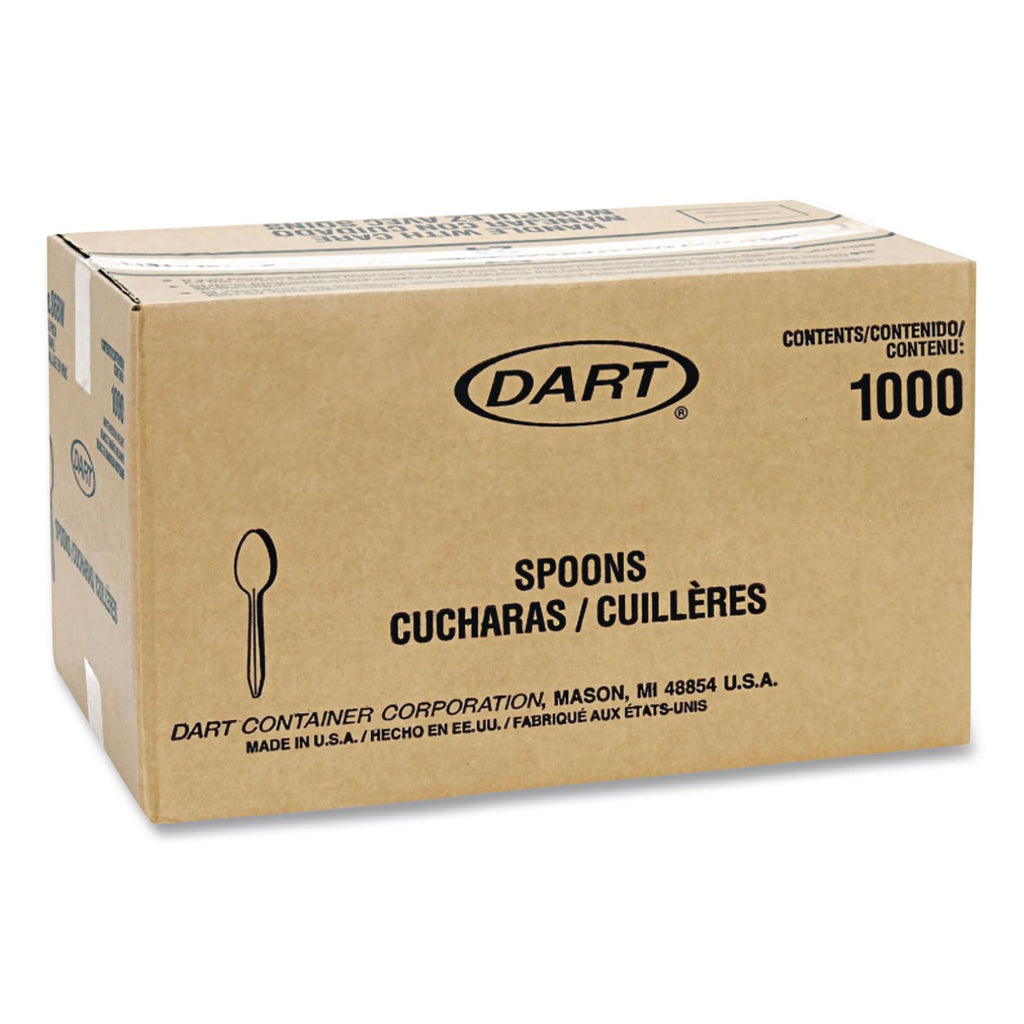 Reliance Mediumweight Cutlery, Teaspoon, Individually Wrapped, White, 1,000/Carton