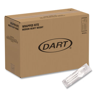 Reliance Mediumweight Cutlery Kit, Knife/Fork/Spoon, White, 500 Kits/Carton