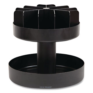Supreme Lazy Suzan Condiment/Snack Organizer, 2 Compartments, 22.05 x 2.05 x 16.14, Black
