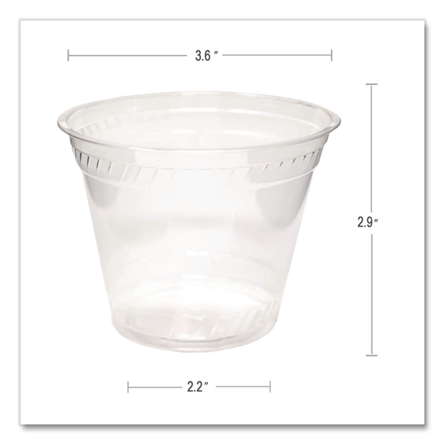 Greenware Cold Drink Cups, 9 oz, Clear, Old Fashioned, 50/Sleeve, 20 Sleeves/Carton