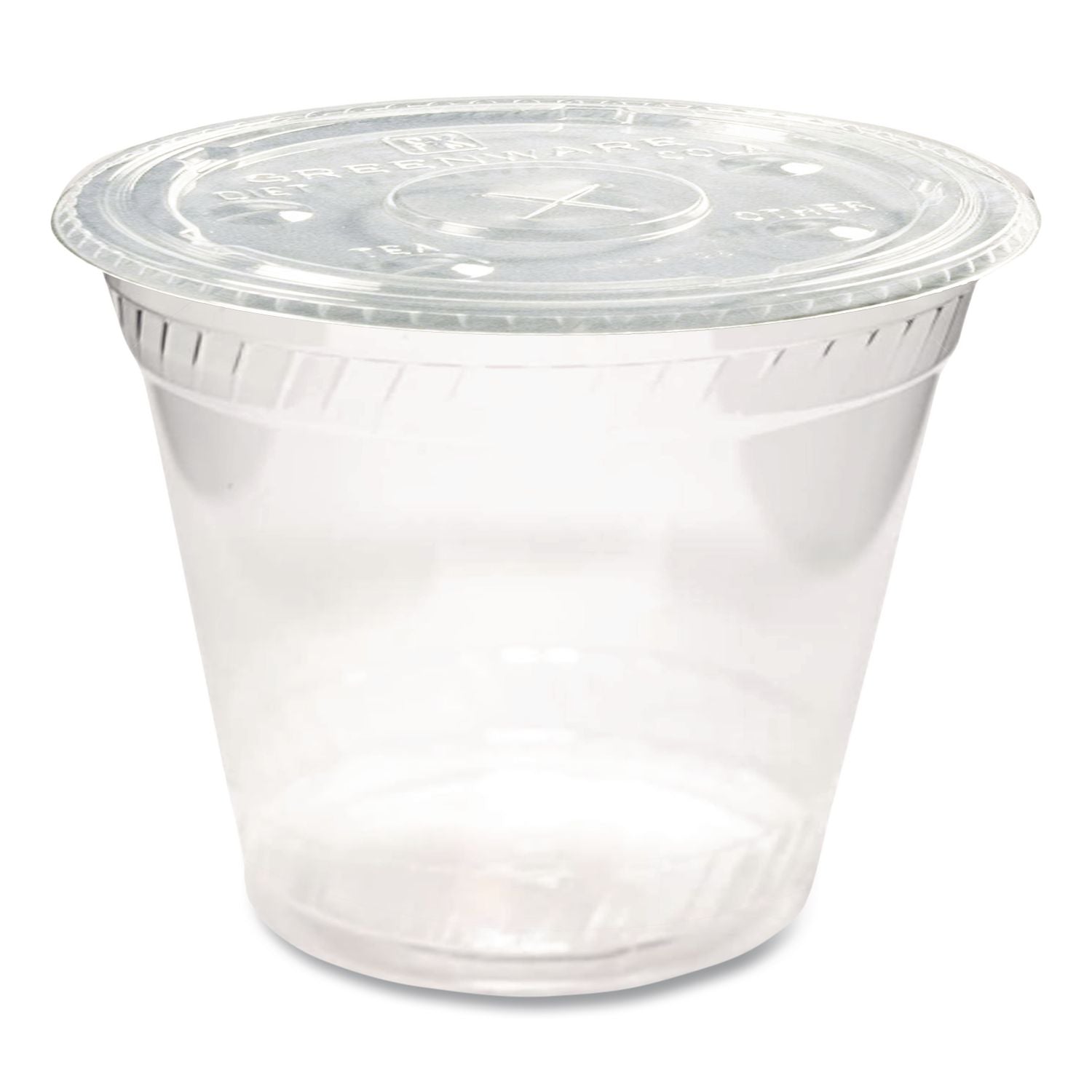 Greenware Cold Drink Lids, Fits 9 oz Old Fashioned Cups, 12 oz Squat Cups, 20 oz Cups Clear, 1,000/Carton