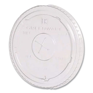 Greenware Cold Drink Lids, Fits 9 oz Old Fashioned Cups, 12 oz Squat Cups, 20 oz Cups Clear, 1,000/Carton