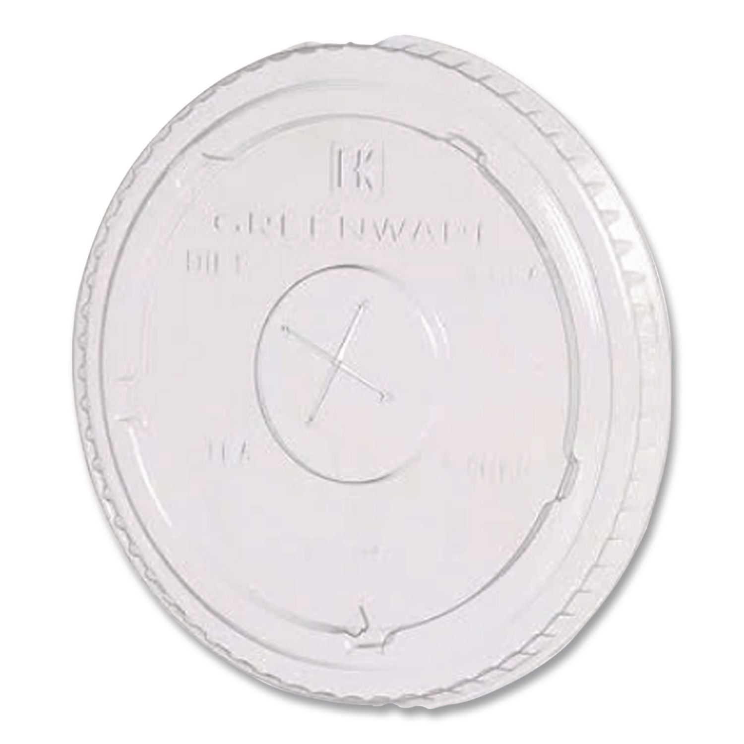 Greenware Cold Drink Lids, Fits 16 oz, 18 oz, 24 oz Cups, X-Slot, Clear, 1,000/Carton