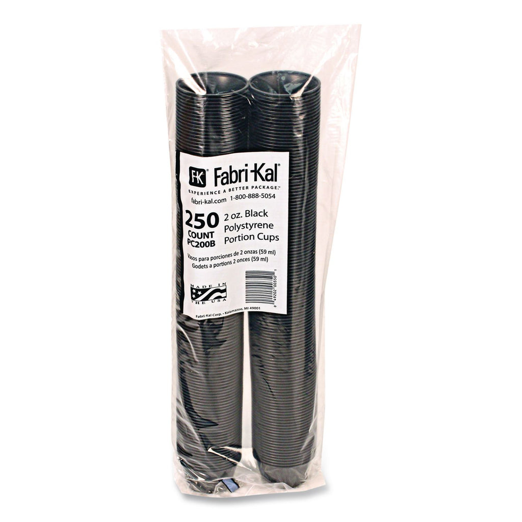 Portion Cups, 2 oz, Black, 250/Sleeve, 10 Sleeves/Carton