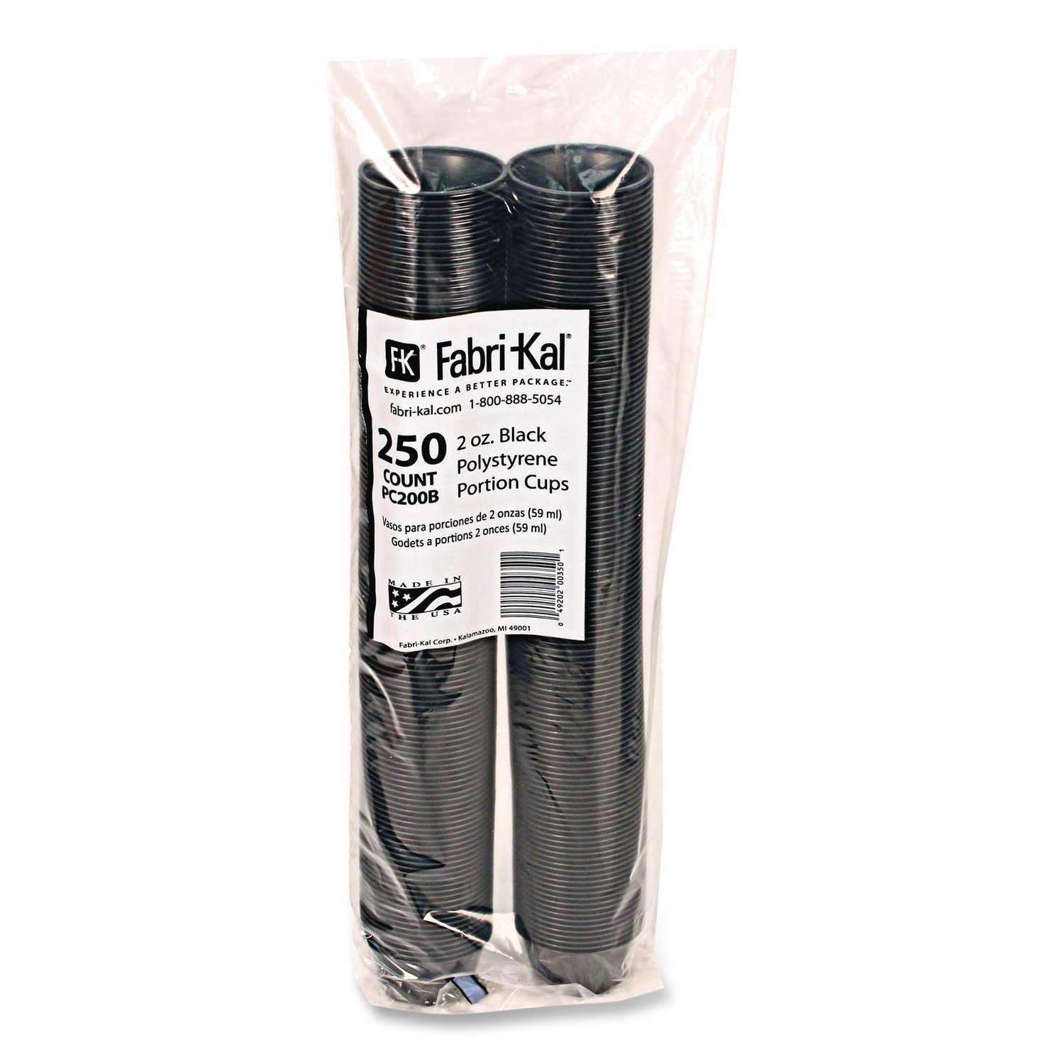 Portion Cups, 2 oz, Black, 250/Sleeve, 10 Sleeves/Carton